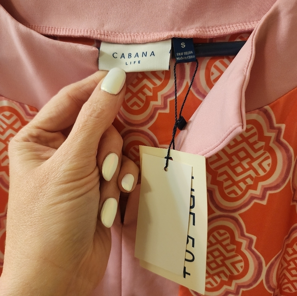 NWT Cabana Life Coral Geo Tunic Dress UPF 50+ Size Small - Picture 2 of 4